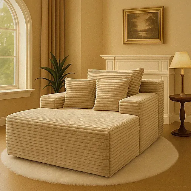 105” Modular L-Shaped Sofa with Deep Seat & High-Density Foam, No Assembly