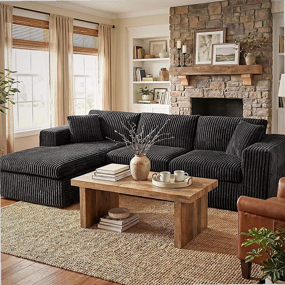 105" Modular Sectional Sofa, Boneless L Shaped Couch with Deep Seat, Cloud Foam