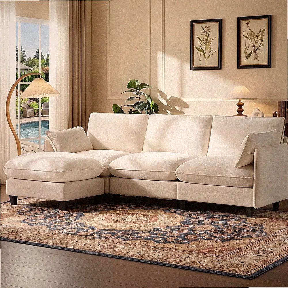 105" Modular Sectional Sofa, L-Shaped Cloud Couch with Oversized Large Cushions