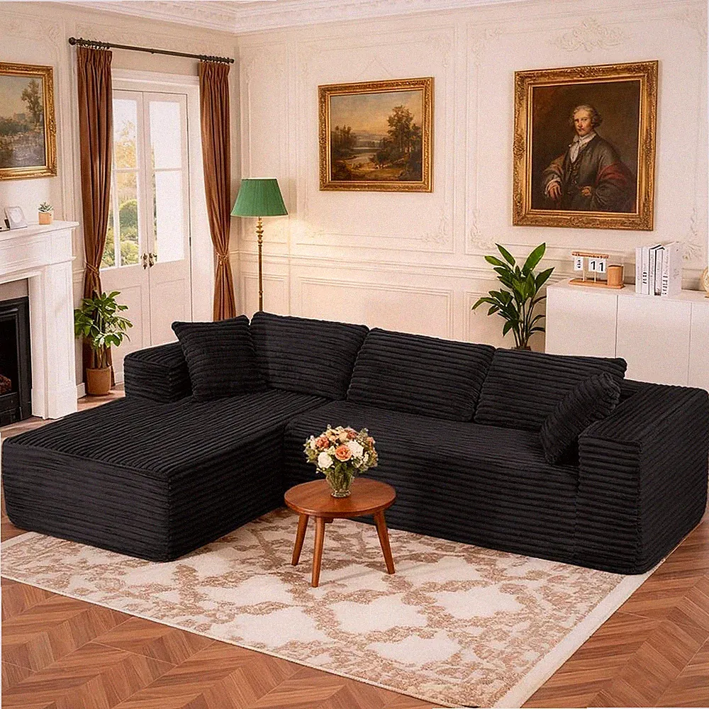 105”Modular Sectional Sofa with Deep Seat,Cloud Upholstered L-Shape Couch Wide A