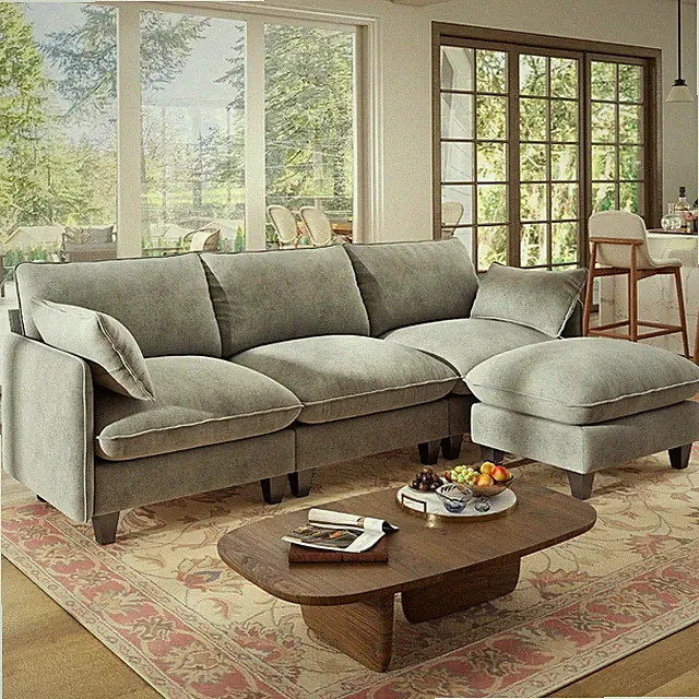105" Modular Sectional Sofa with Deep Seat, L Shaped Cloud Couch with Oversized