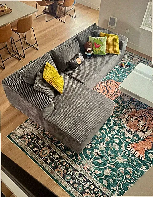105” TikTok Viral Cloud Couch Gray Modular Sectional Sofa Plush