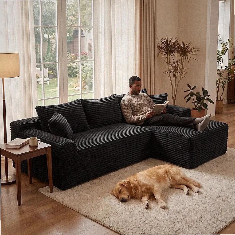 106.3" Cloud Modular Sectional Sofa Couch w/L-Shape Chaise,Modern Minimalis
