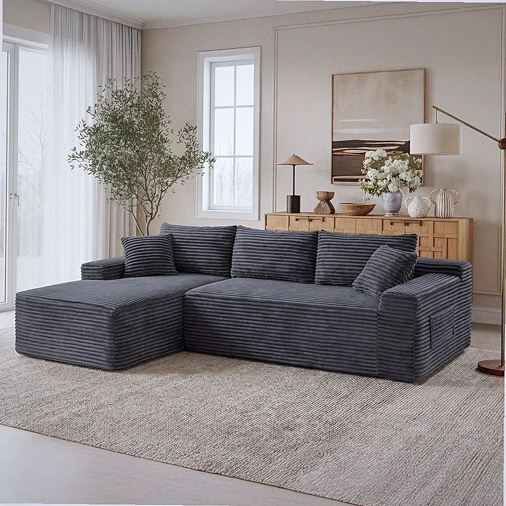 106.3" Cloud Modular Sectional Sofa Couch w/L-Shape Chaise,Modern Minimalist