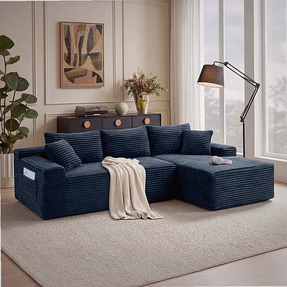 106.3" Cloud Modular Sectional Sofa Couch w/L-Shape Chaise,Modern Minimalist U