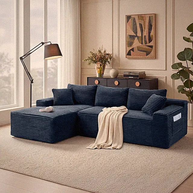 106.3" Cloud Modular Sectional Sofa Couch w/L-Shape Chaise,Modern Minimalist Up