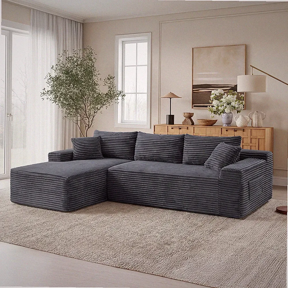 106.3" Cloud Modular Sectional Sofa Couchw/L-Shape Chaise,Modern Minimalist Uph
