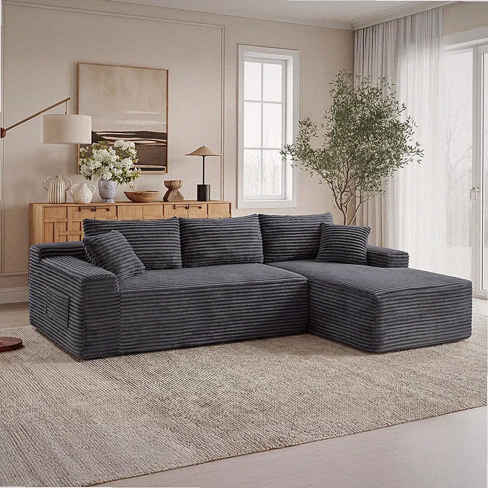106.3" Cloud Modular Sectional Sofa Couchw/L-Shape Chaise,Modern Minimalist Upho