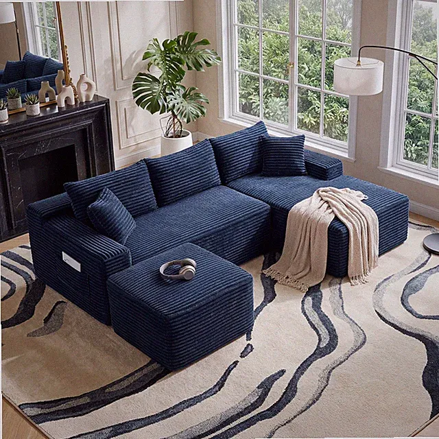 106.3" U-Shaped Cloud Sectional Sofa w/Deep Seat,No Assembly Required,Modular Co