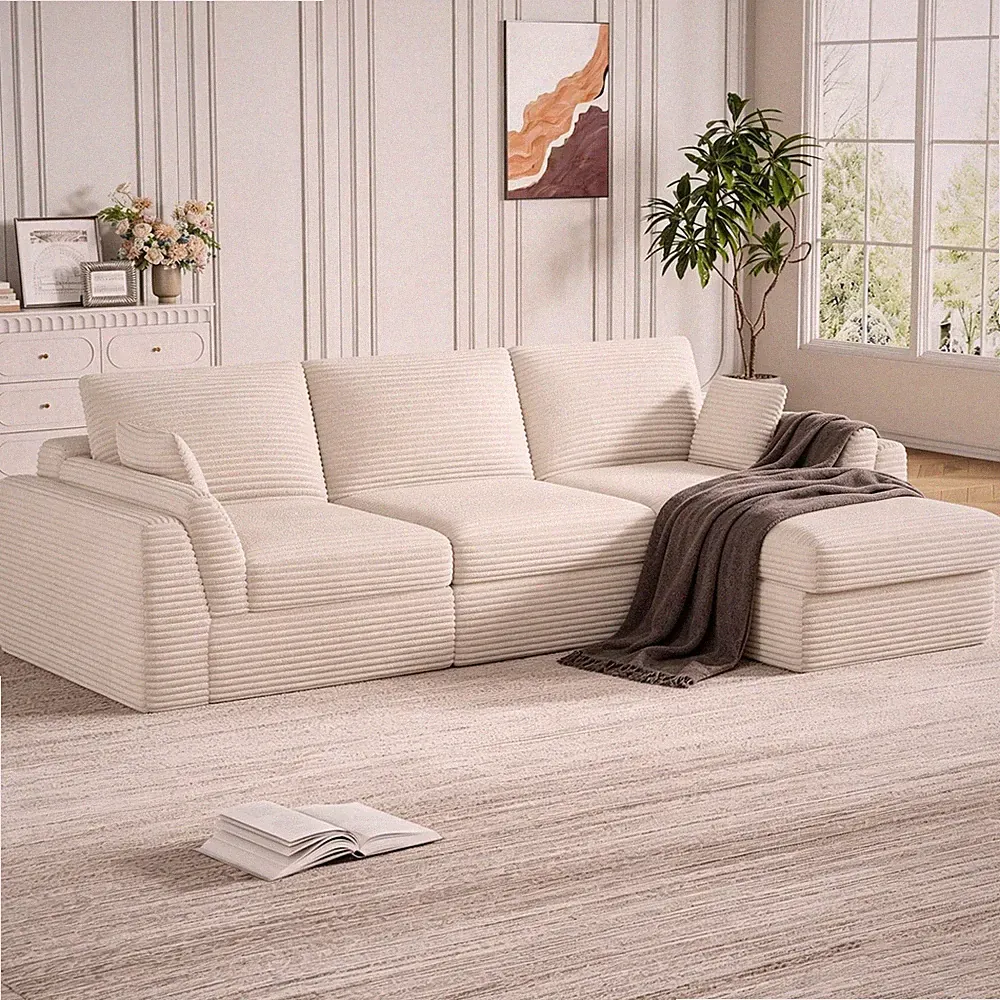 106.6" Modular Sectional Sofa with Chaise, Comfy Cloud Sectional Couch
