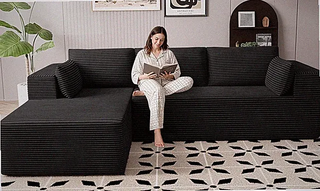 106" Cloud Sectional Boneless Couches for Living Room, Modular L Shaped Couch wi