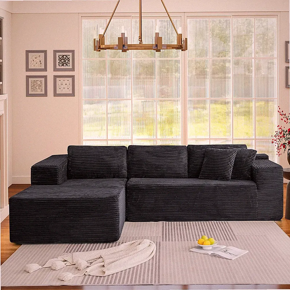 106" Cloud Sectional Couch with Chaise Lounge, L-Shape Modular Sectional Boneles
