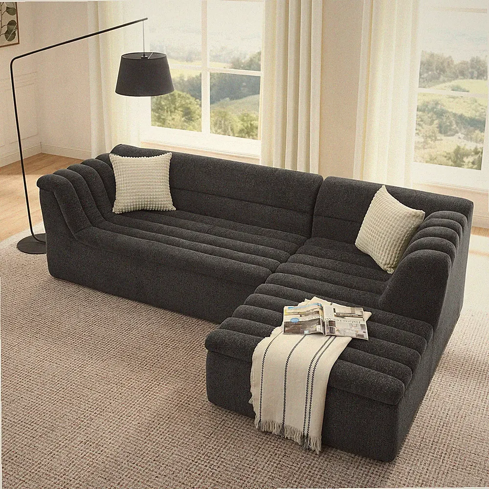 106" L-Shaped Modular Sectional Sofa w/Chaise for Living Room,Chenille Upholster