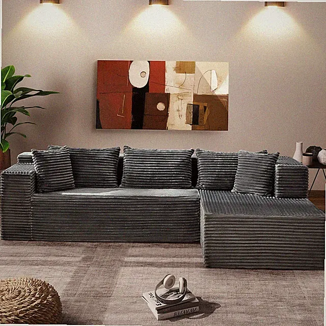 106” Modular Sectional Sofa, Cloud Sectional Couch with Deep Seat, Modern Mod...