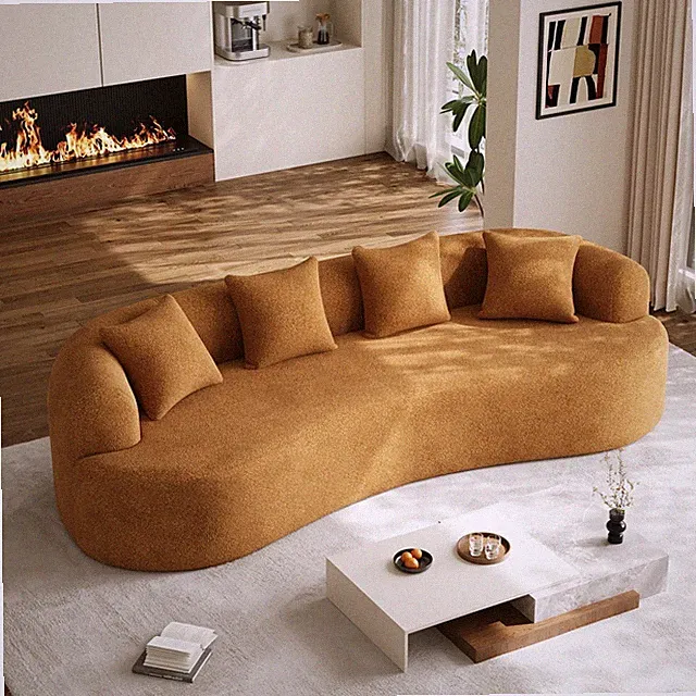 107" 3-Seat Oversized Extra Deep &Wide Seat Curved Sofa Couch No Assembly Needed