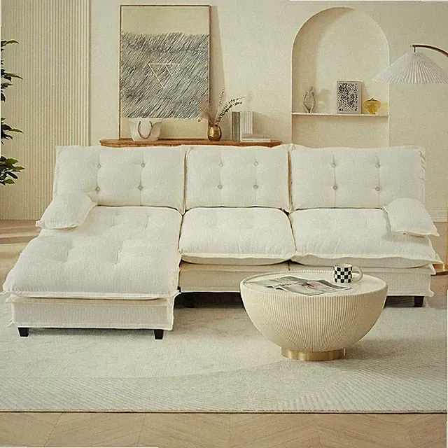 107" 3-Seater Cloud Sofa,Modular Sectional Couch,Modern Deep Seat Sofa for L