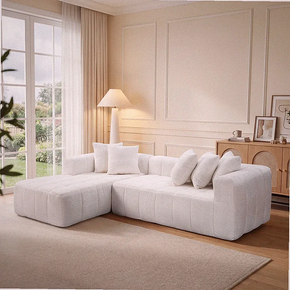 107.9"Cloud Modular Sectional Sofa Couch w/L-Shape Chaise,Modern Minimalist Up