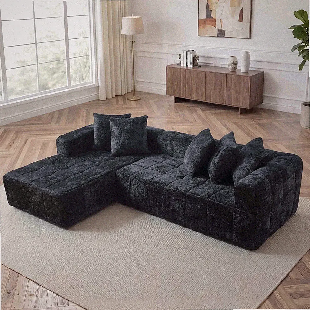 107.9"Cloud Modular Sectional Sofa Couch w/L-Shape Chaise,Modern Minimalist Uph
