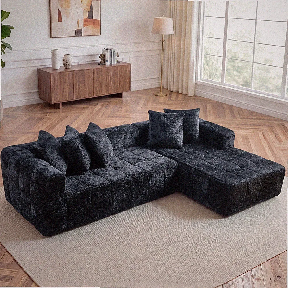 107.9"Cloud Modular Sectional Sofa Couch w/L-Shape Chaise,Modern Minimalist Upho
