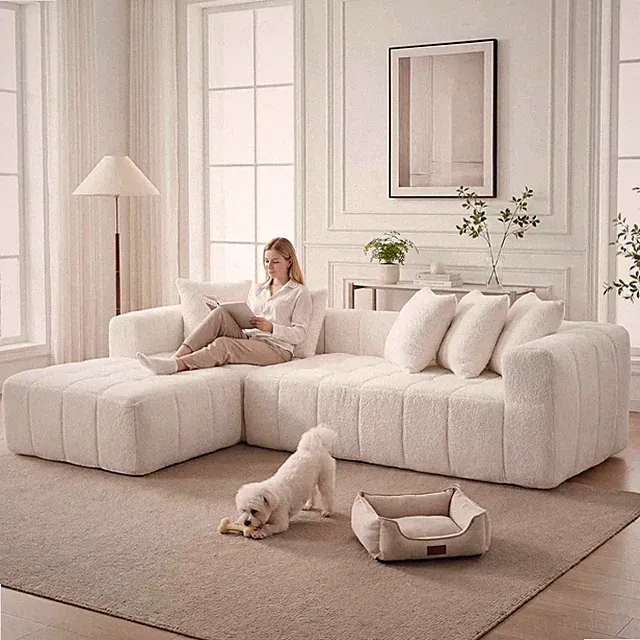 107.9"Cloud Modular Sectional Sofa Couch with L-Shape Chaise,Modern Minimalis