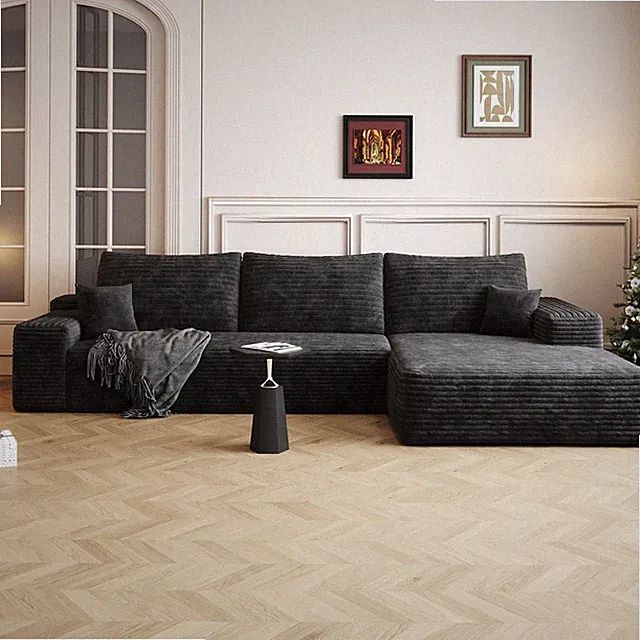 107" Cloud Sectional Couch w/L-Shape Chaise,Modern Modular Sofa w/Deep Seat,Uph