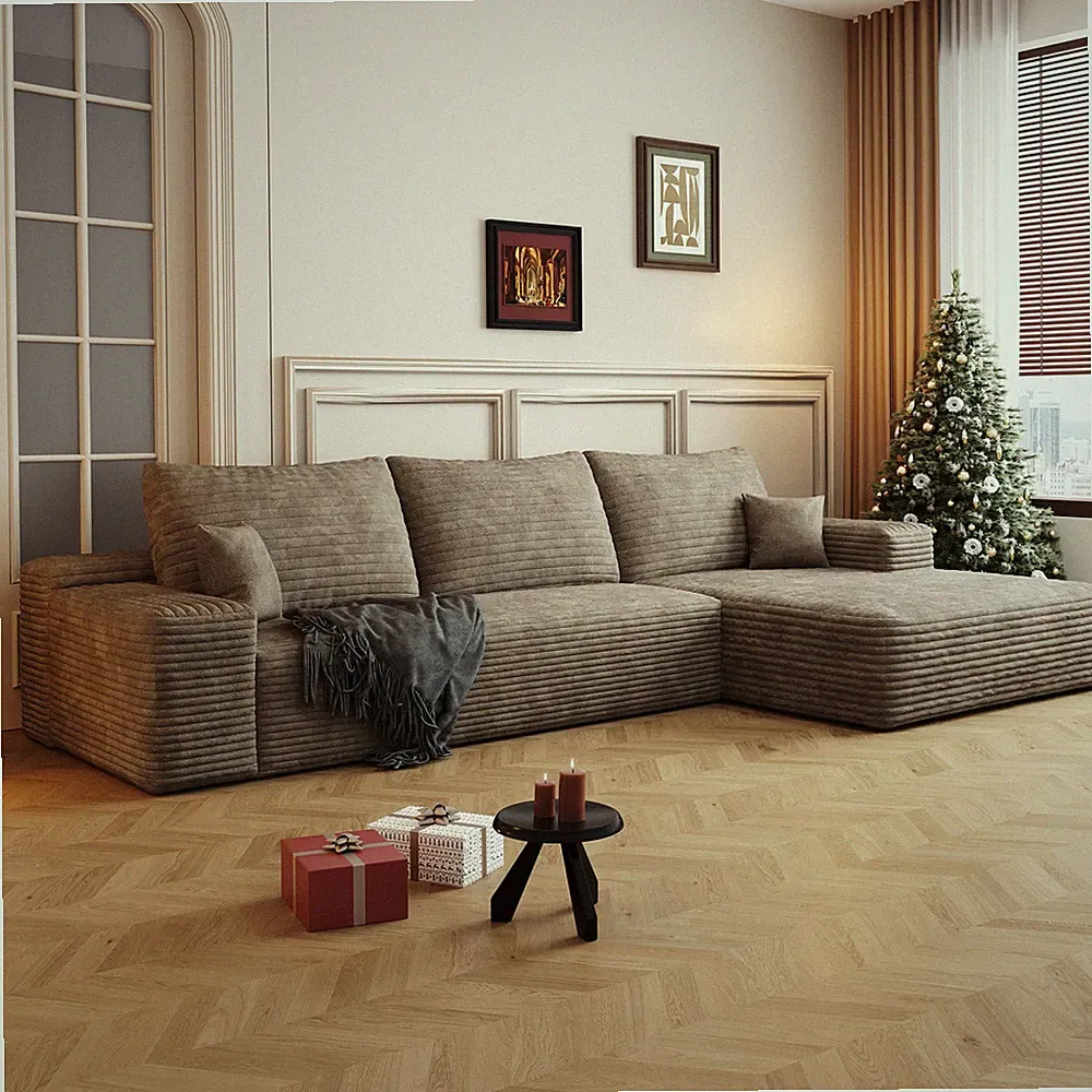 107" Cloud Sectional Couch w/L-Shape Chaise,Modern Modular Sofa w/Deep Seat,Upho