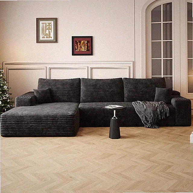 107" Cloud Sectional Couch with L-Shape Chaise,Modern Modular Sofa with Deep