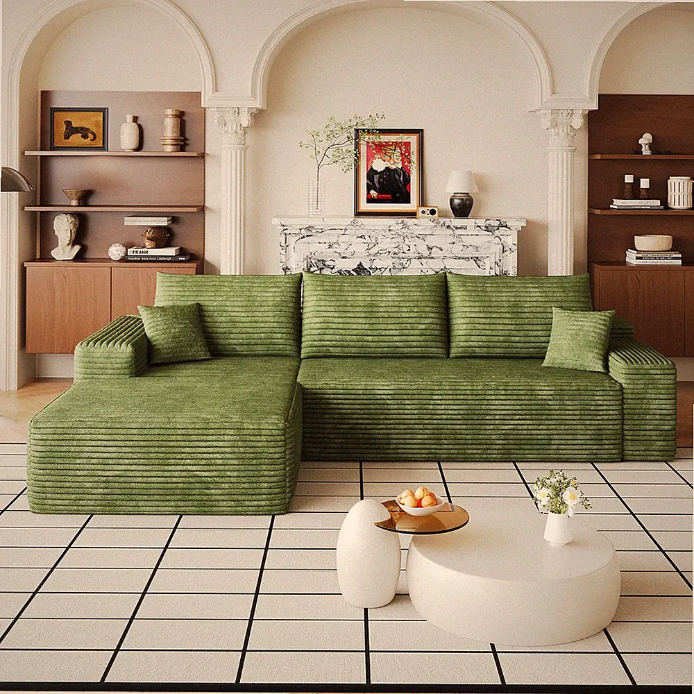 107" Cloud Sectional Couch with L-Shape Chaise,Modern Modular Sofa with Deep S