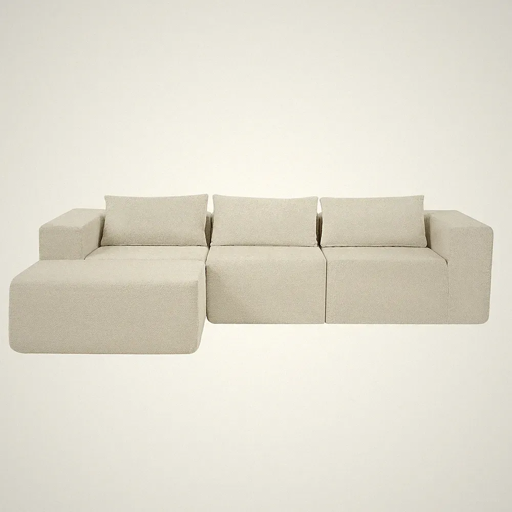 107" Compressed Sectional Sofas (Khaki)