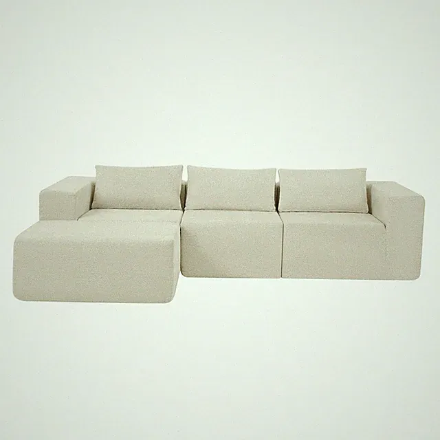 107" Compressed Sectional Sofas (Khaki)