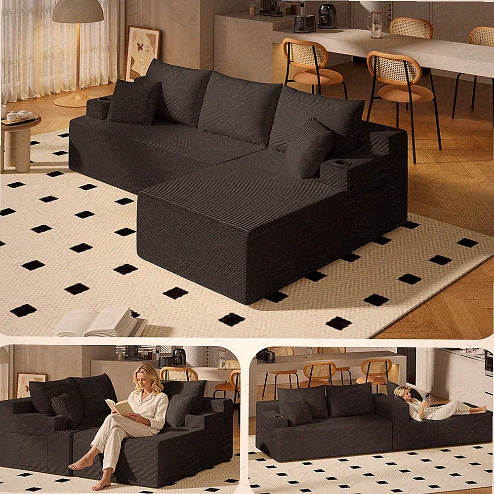 107" Free Combination Sofa Corner SofaL-shaped Sectional Sofa Chaise Lounge Sofa