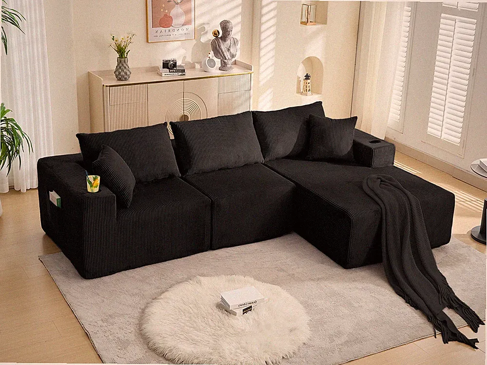 107" Free Combination Sofa Large L-Shaped Divan Modular Couch Sectional Sofa New