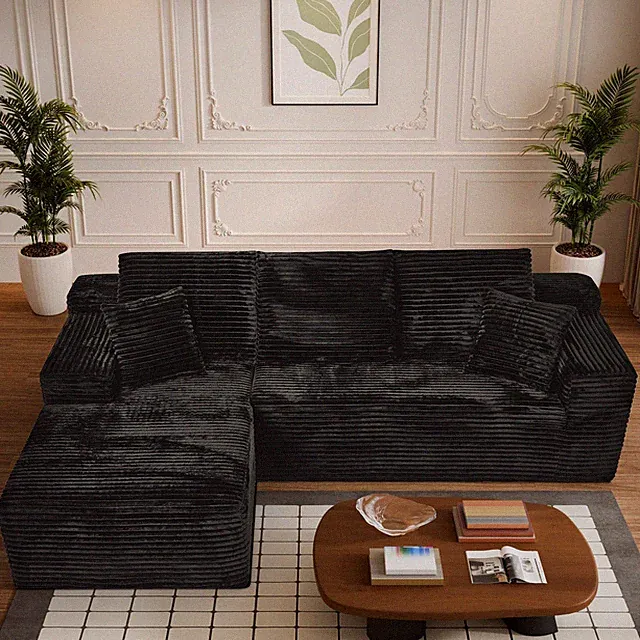 107 inch Rabbit hair Modular Cloud Combination Sofa Sofa-L-shaped living room