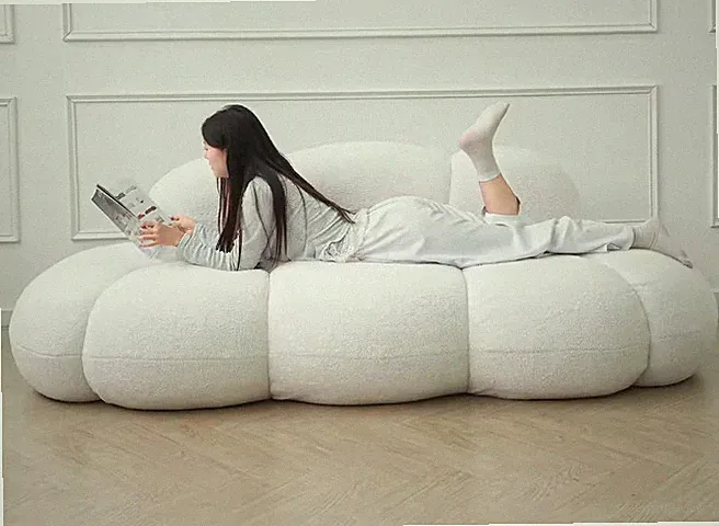 107" L Shaped Sectional Cloud Couch with Left Facing Chaise Plush Boneless Sofa