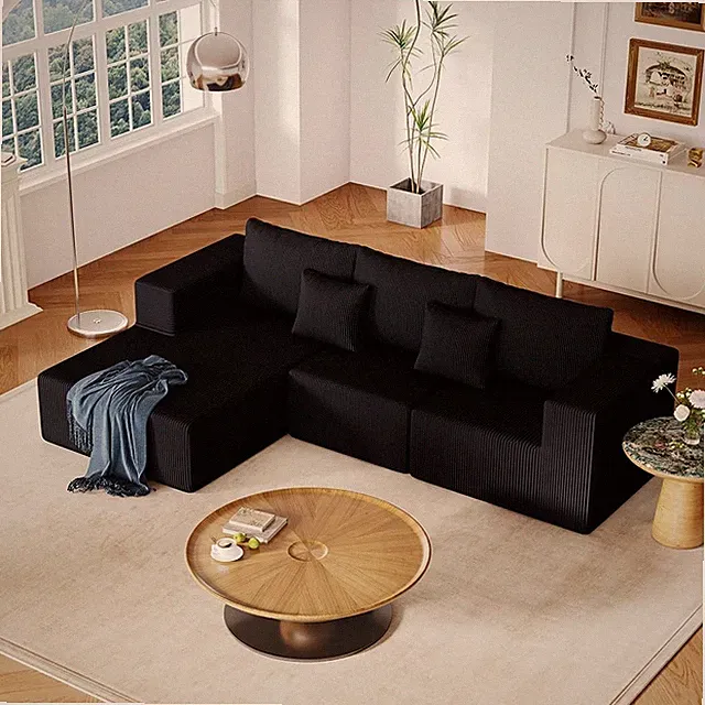 108.3'' Modular Boneless Couches Cloud Couch L-Shaped Sectional Sofa