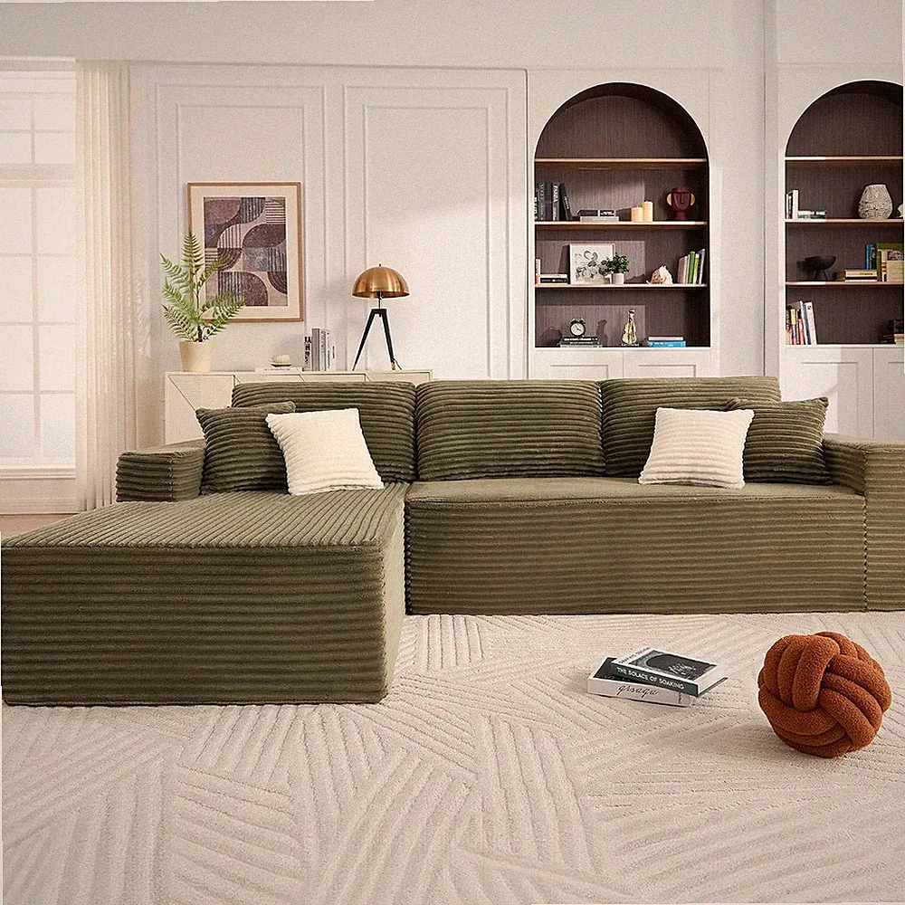 108" Boneless Couches for Living Room, Modular Sectional Sofa with Oversized Cha