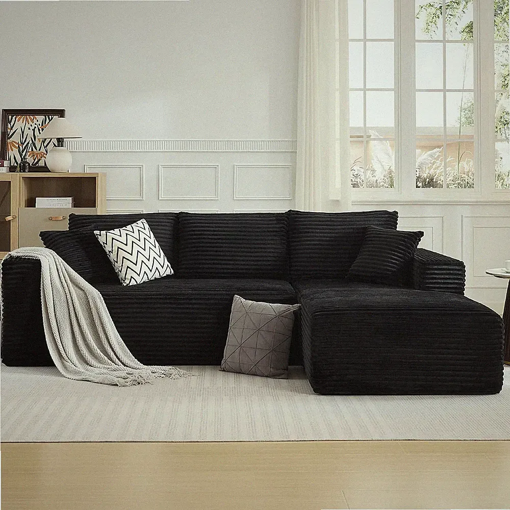 108" Cloud Sectional Couch, Comfort L Shaped Sofa for Living Room, Extra Deep Se