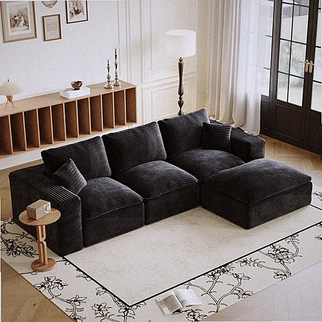 108" Cloud Sectional Couch with L-Shape Chaise, Left-right interchangeable,Mode