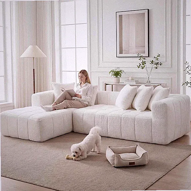 108 Inch Oversized Modular Sectional Sofa, L-Shaped Floor Couch with Extra Deep