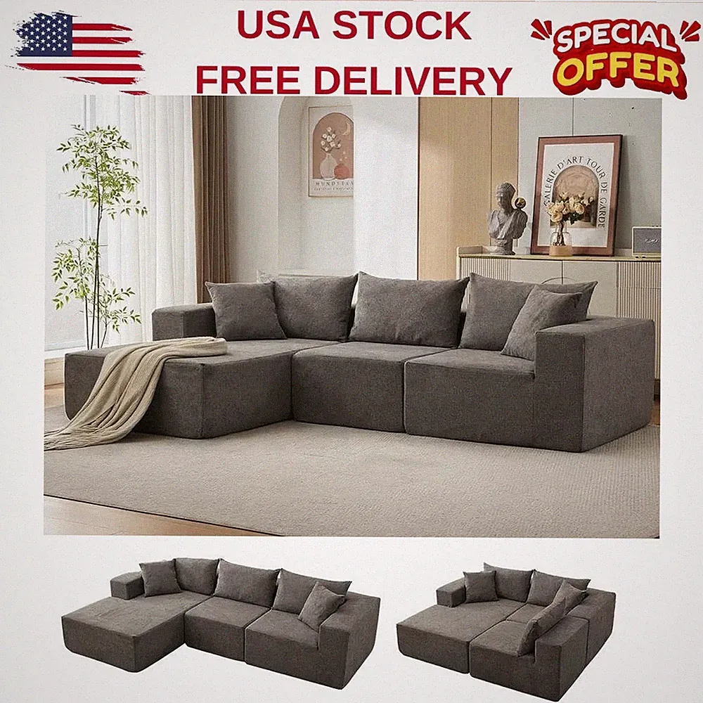 108" L Modular Sectional Sofa Cloud Sectional Couch for Living Room No-Assembly
