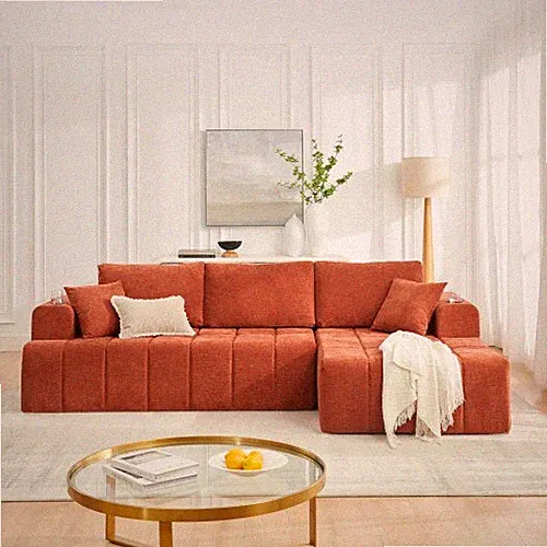 108" L-Shaped Chenille Sectional Sofa,Cloud Boneless Sofa Couch w/Right Chaise