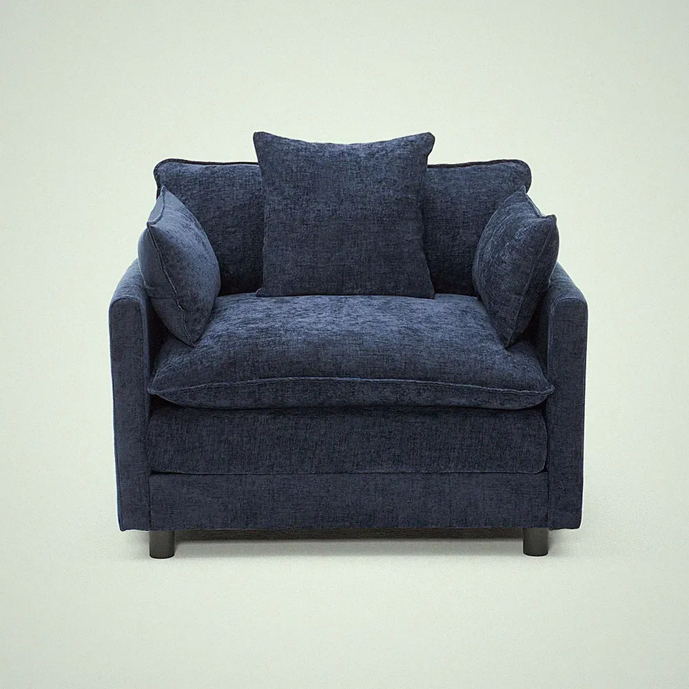 108" L Shaped Modern Sofa Modular Sectional Cloud Couch w/Ottoman,4-Seat Chenill