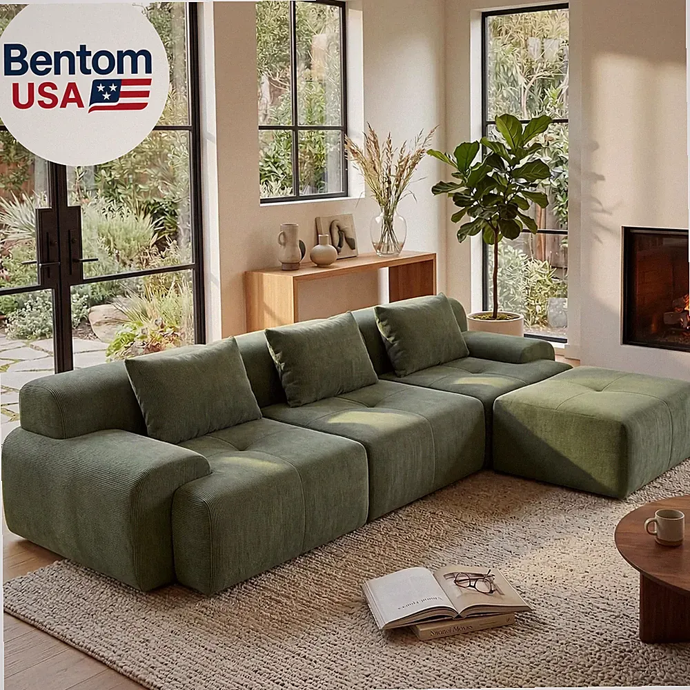 108'' Modular Sectional Boneless Couch, Tufted Cloud Sectional Couches for Livin