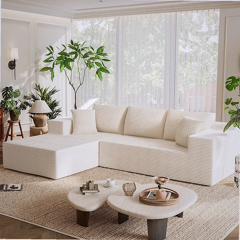 108" Modular Sectional Sofa, Boneless Couch with L-Shape Chaise, Cloud Couch...