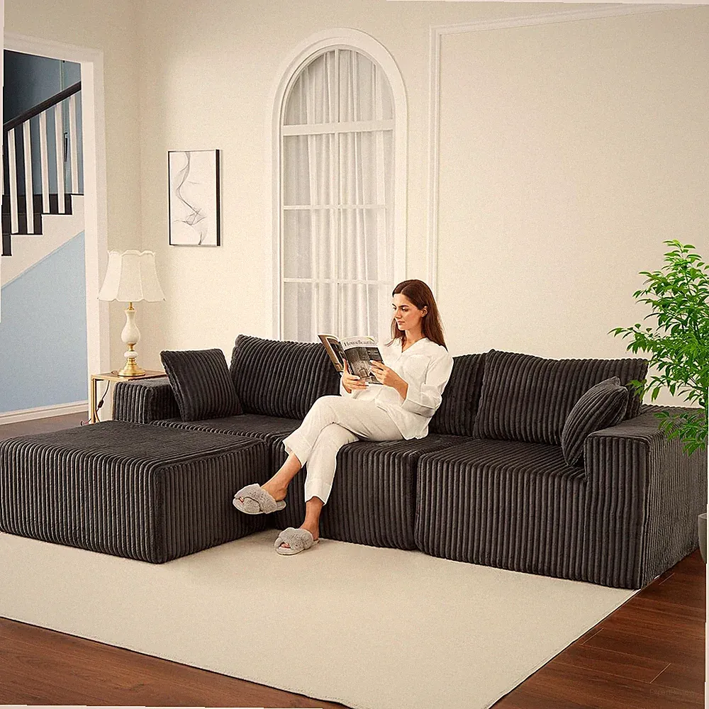 108" Modular Sectional Sofa Couches for Living Room Cloud Memory Boneless Couch