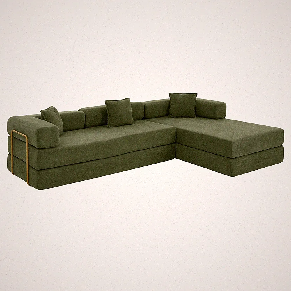 108" Modular Sectional Sofa L-Shape Chaise, Deep Seat Cloud Couch