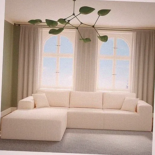 108" Modular Sectional Sofa — Oversized Cloud Couch with L-Shape Chaise, Beige