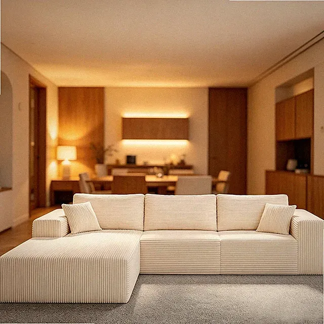 108" Modular Sectional Sofa — Oversized Cloud Couch with L-Shape Chaise, Upholst