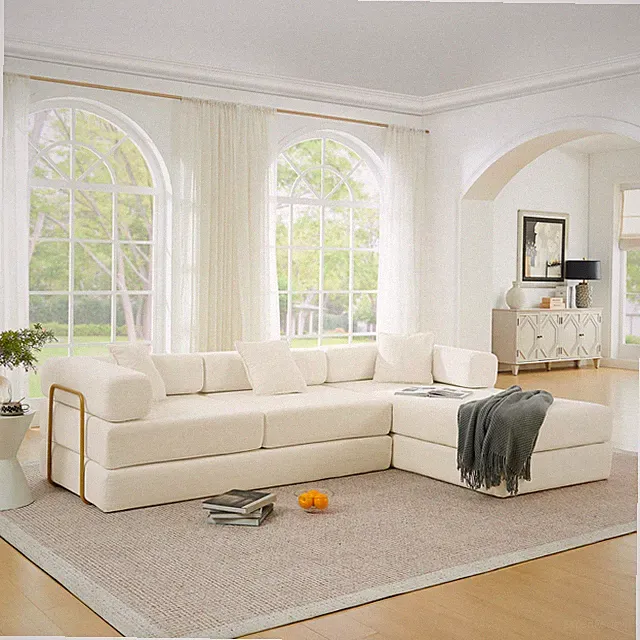 108'' Modular Sectional Sofa with L-Shape Chaise, Boneless Cloud Couch with