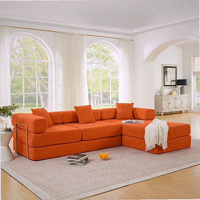 108'' Modular Sectional Sofa with L-Shape Chaise, Boneless Cloud Couch with De